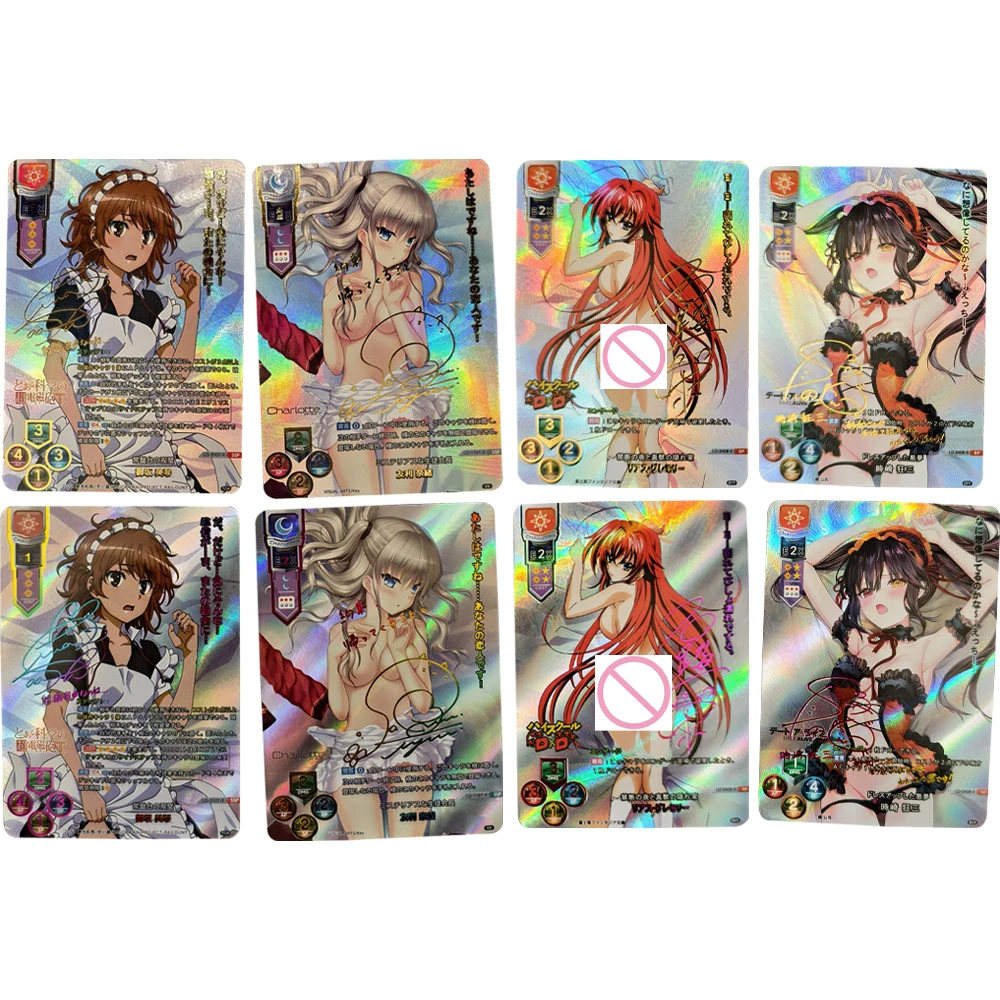 

New Anime Collection Card Rias Gremory Tokisaki Kurumi Tomori Nao Misaka Mikoto Signature Card Refractive Color Flash Child Gift