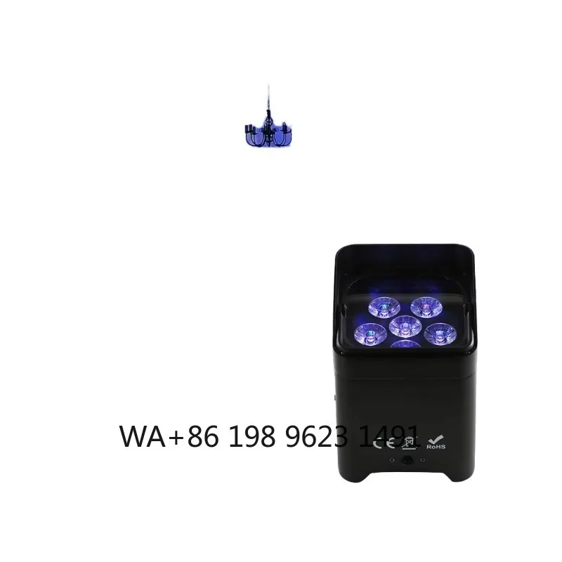 6x18W RGBWAUV 6IN1 Battery LED Uplight IP33 DMX Sound Activated Stage Lamp Wedding Party Church Event Decor
