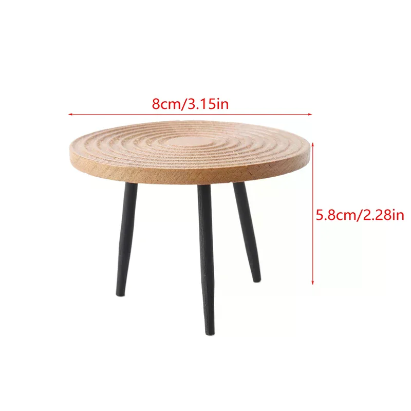 1:12 ドールハウスミニチュアラウンドテーブルティーテーブルドールホームコーヒーテーブル家具装飾おもちゃマイクロシーン建設小道具