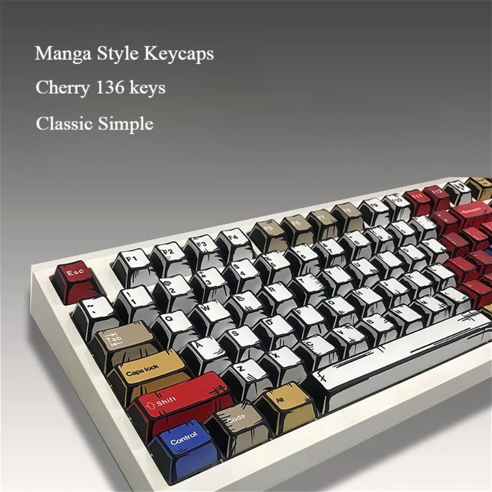 

PBT 136 Key Cherry Simple for MX Switch HI75 HI8 68 F99 104 64 Wooting 84/75/87/96/104/108 Mechanical Keyboard Accessories