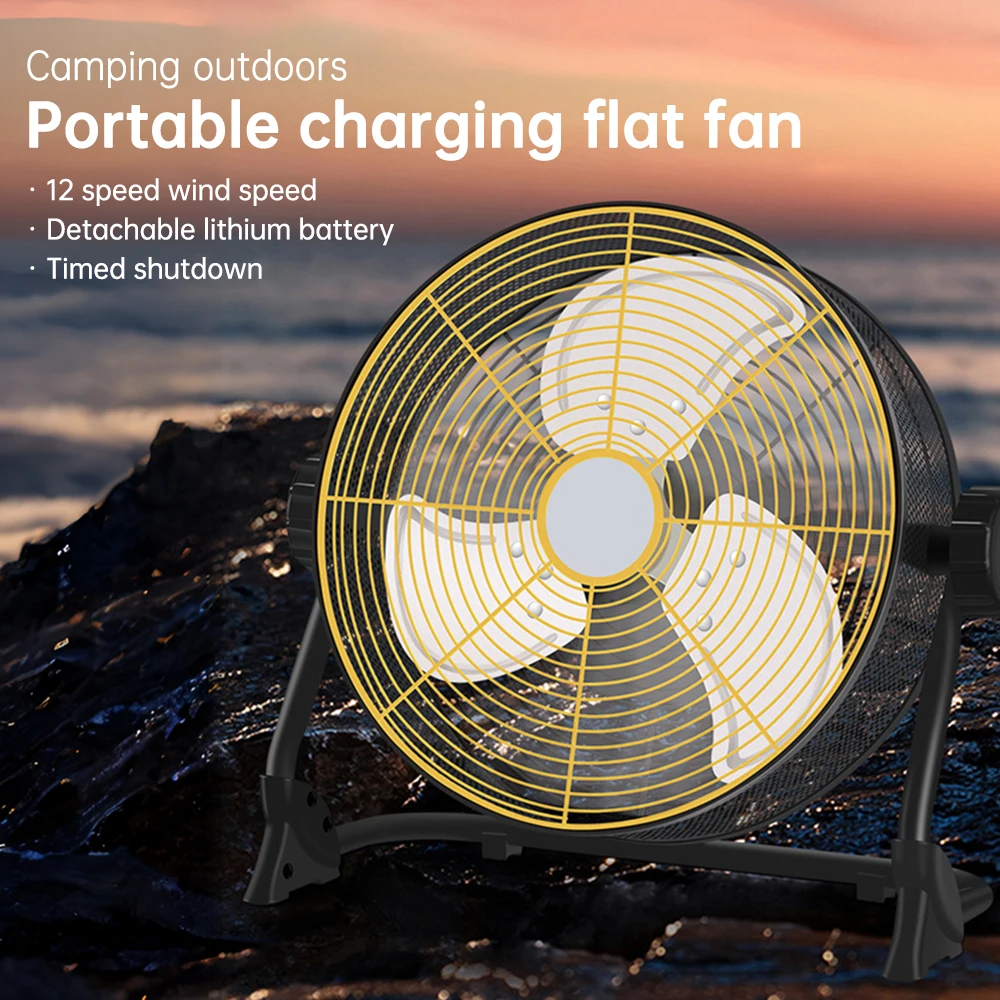 

Portable Fan with 130° Tilt Head 2 Wind Modes 12 Levels Adjustable 12H Timer LED Digital Screen Cordless Rechargeable Battery