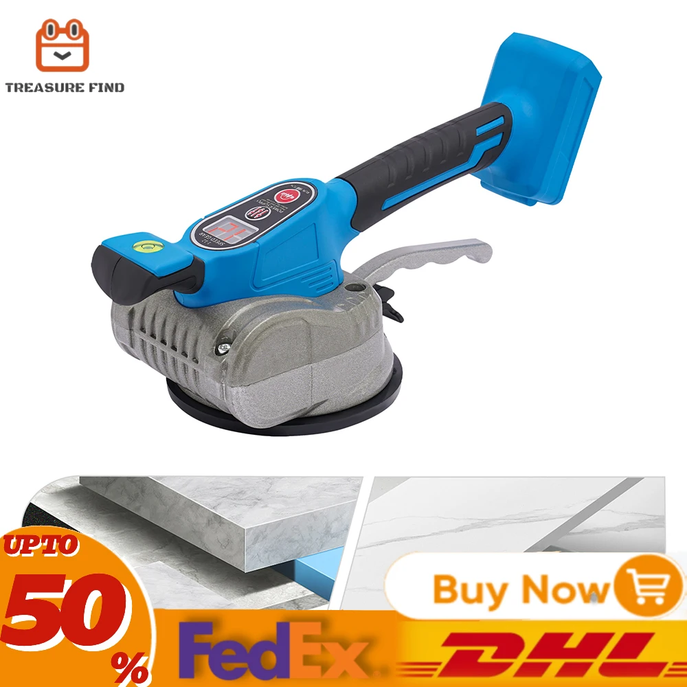 Handheld Automatic Floor Tile Machine Cordless Floor Tile Vibration Leveling Machine Vibrator Adjustable Speed  Digital Display