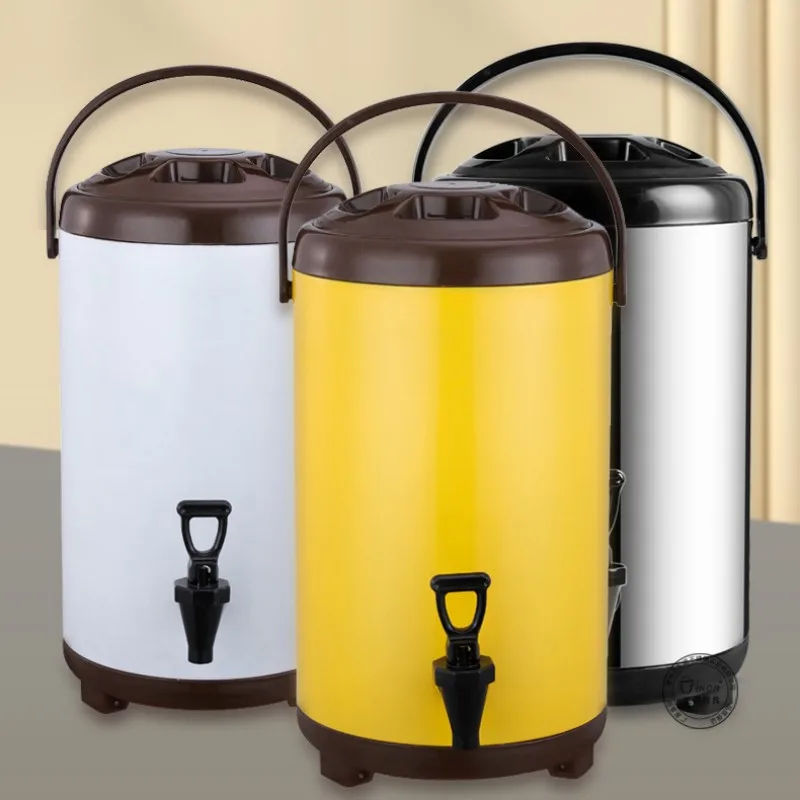 Stainless Steel Milk Tea Bucket Thermos Factory Direct Seller Large-capacity Double-layer Cold Insulation Drinkware Kitchen Bar