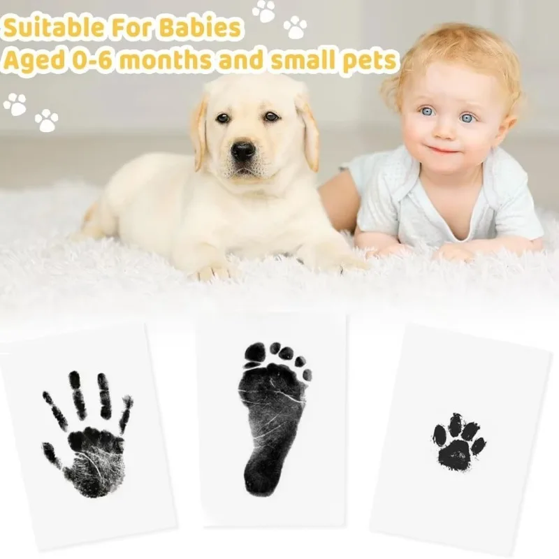 Non Toxic Baby Hand Footprint Ink Pad Pet Dog Cat Paw Print Kit Clean Touch No Mess Family Memory Keepsake Newborn Souvenir Gift