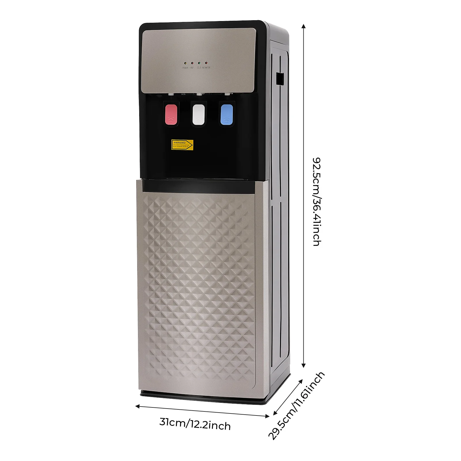 US 110V Bottom Loading Hot Cold Room Water Dispenser 500W Heat 90W Cool PP Electrostatic For Home Office Gym Hotel