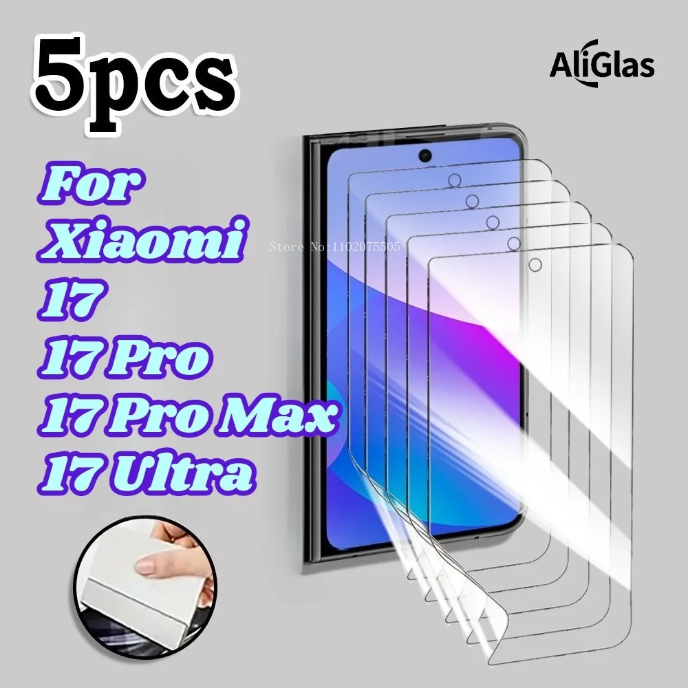 5er-Pack HD Clear Hydrogel-Folie für Xiaomi 17 Ultra 17 Pro Max, nicht gehärtetes Glas, Displayschutzfolie für Xiaomi 17, weiche TPU-Folie