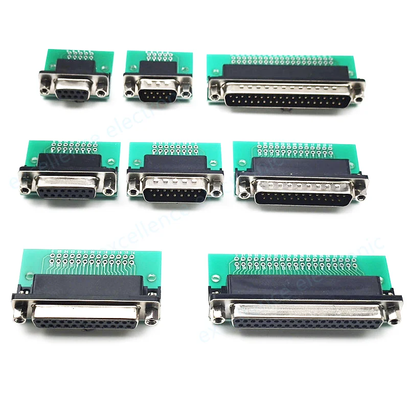 1PCS HDR DB Male / Female Adapter Board 9/15/25/37P Test Board VGA Interface To 2.54 DIP Circuit Board