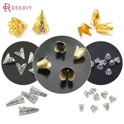 50PCS Antique Bronze Silver Color Gold Color Iron Morning Flower Bead Caps Diy Jewelry Findings Accessories Wholesale