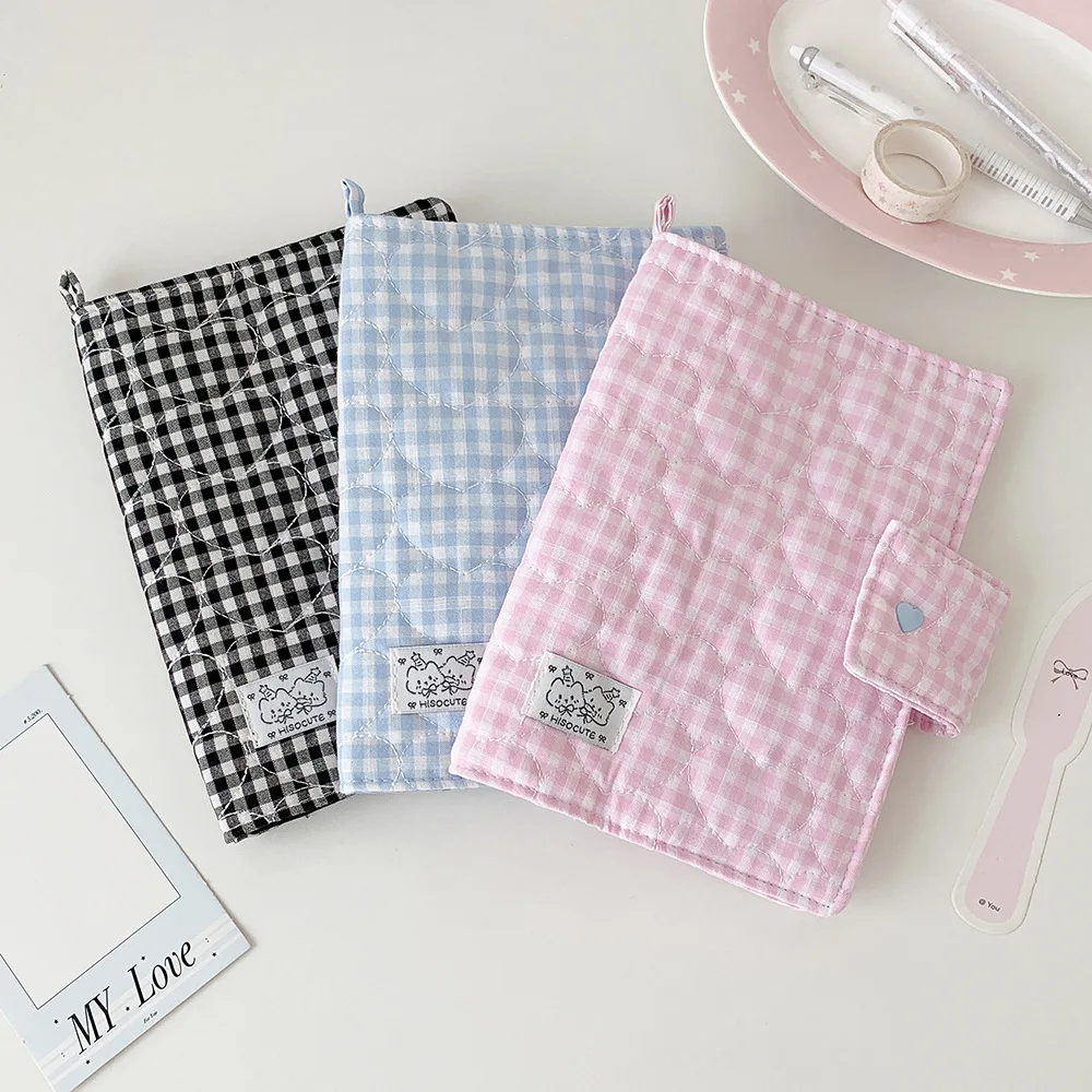 Koreanische Mode Gitter-Liebes-Motiv Abnehmbare Buchhülle Schreibwaren-Aufbewahrung Schutzhülle A5 Pack Buchhülle – Detail 9