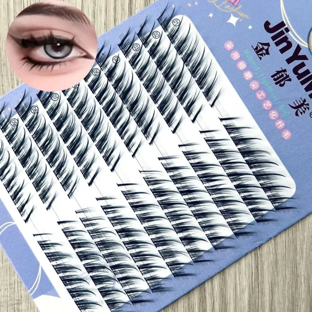 New 10Rows 3D Fluffy Single Cluster Eyelash Extension Segmented Natural Mink Fox Eye Effect Makeup Lashes Individual