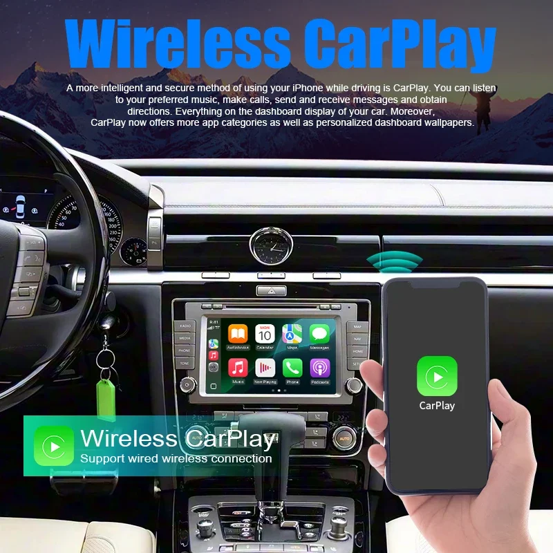 Wireless CarPlay For Volkswagen Magotan Tiguan Passat RNS510 Series / Phaeton Android Auto Mirror Link Support After Rear Camera
