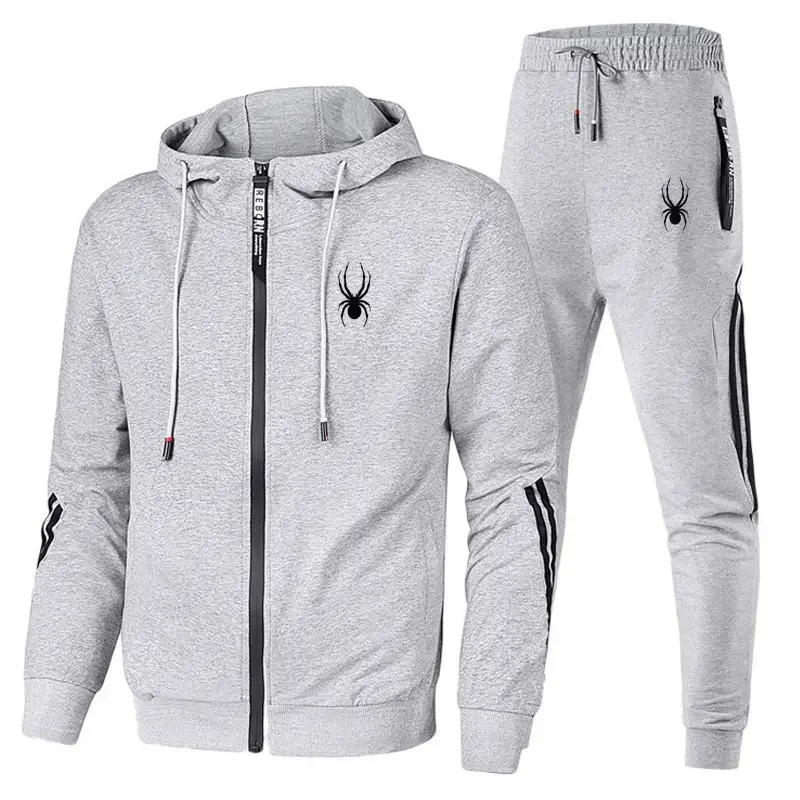 Men\'s zippered jacket and pants 2-piecesportswearsetmen\'s fashionable casualjogging sportswear set, 2024 spring autumn new model