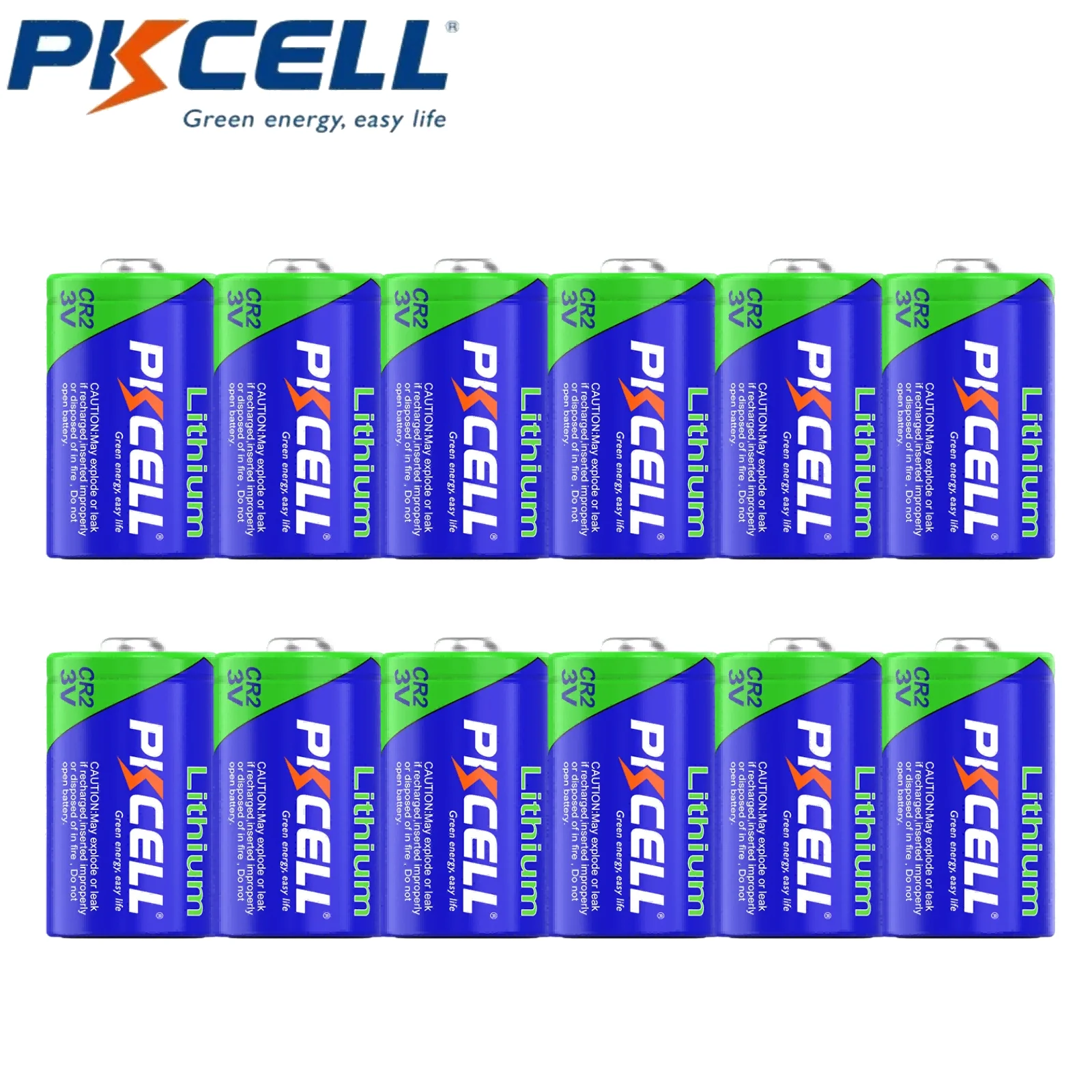 PKCELL 14PCS CR2 3 Volt High Power Lithium Battery DL CR2,ECR2,1CR2,5046LC 850mAh 3V Lithium Primary Button Top Photo Battery