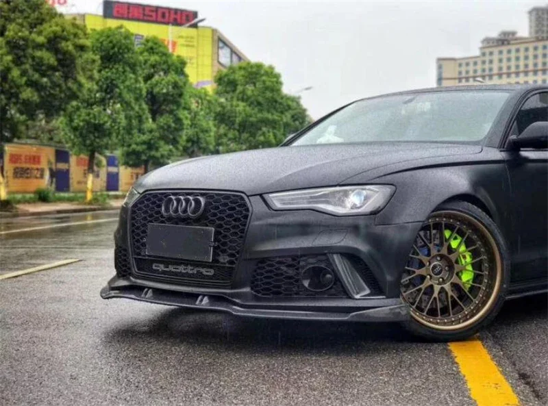 For Audi RS6 C7 C7.5 2012-2018 Real Carbon Fiber Front Lip Bumper Kit Spoiler High Quality Refits Splitters