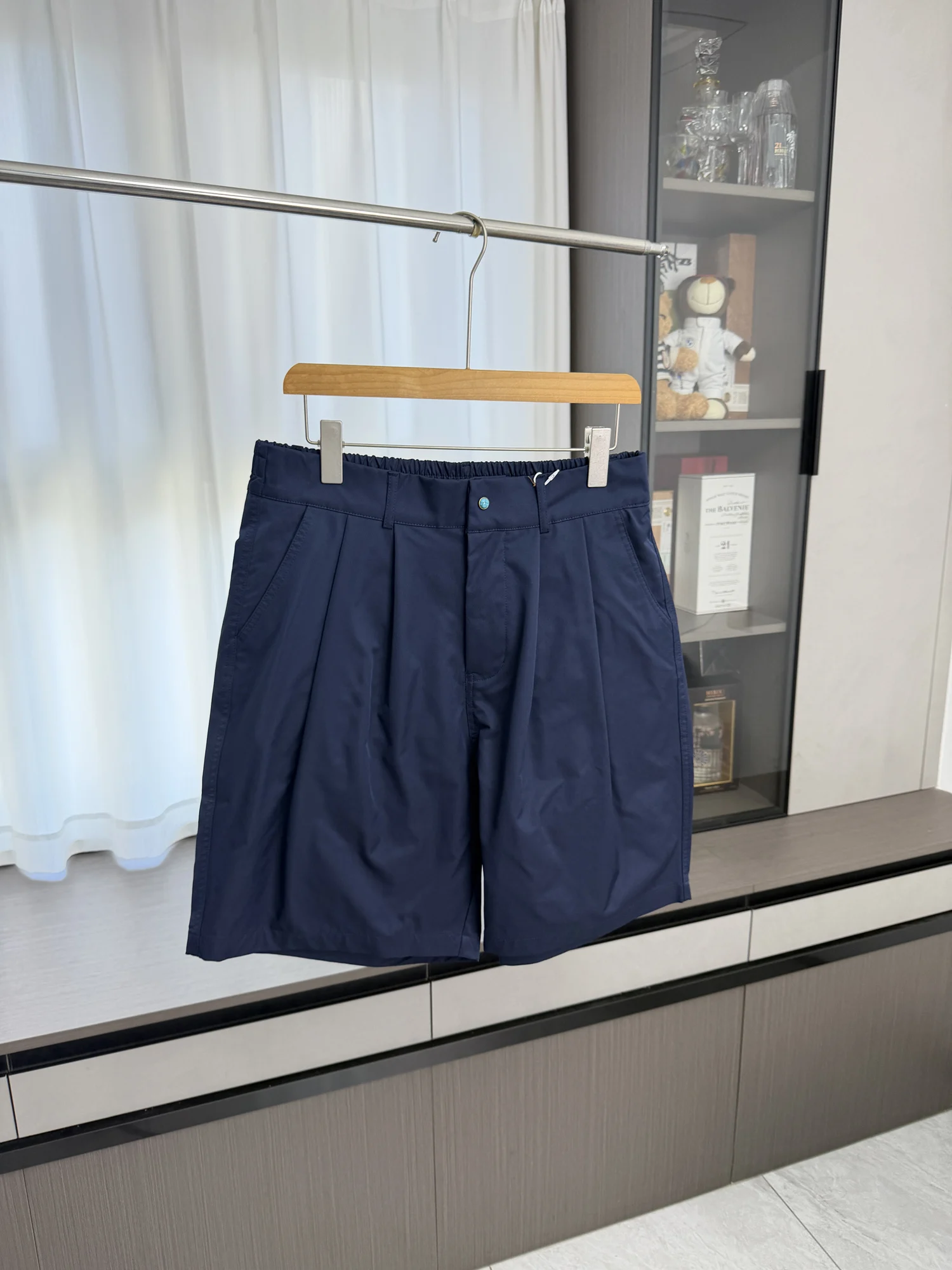 Retro Japanese Style Loose Fit Elastic Waist Five Inch Shorts Casual Pure Color Versatile Men's Summer Shorts Trendy