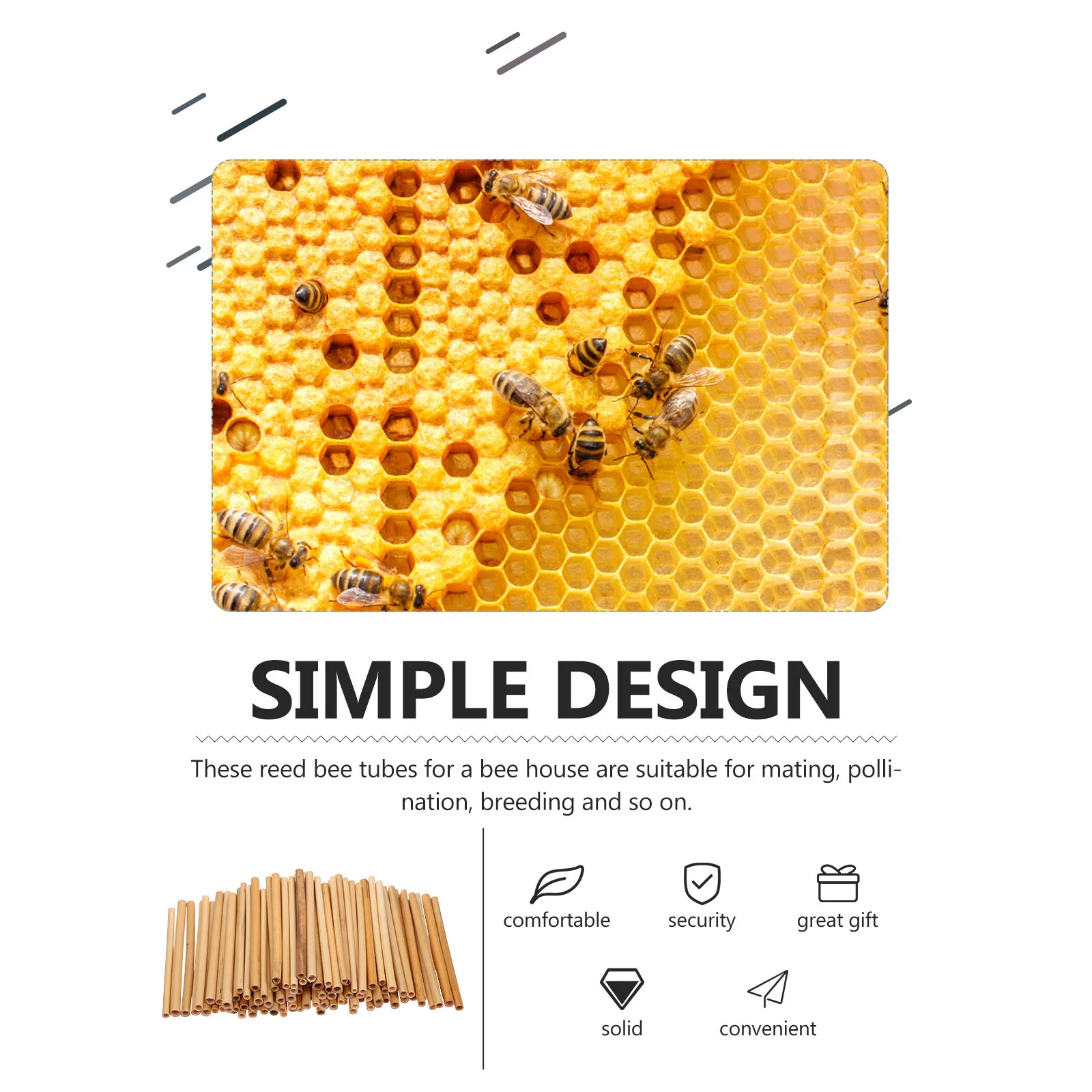 100Pcs Reed Bee Tubes Natural Hollow Reed Bee House Tubes Refill Bee Tube Replacements Beekeeping Tools Garden Supplies