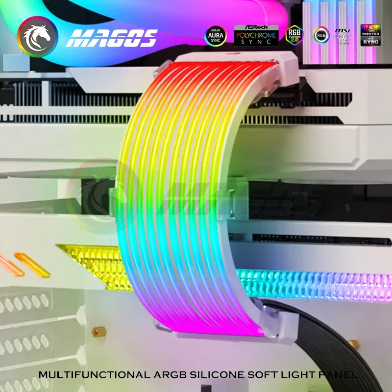 CoolMoon PC Case GPU Cable de extensión Cable 8PIN/24PIN Streamer Rainbow Neon Extender 5V 3Pin AURA