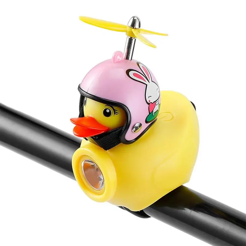 Bike Handlebar Head Light Rubber Duck Helmets Toys Duck Car Ornaments Cycling Accessories Practical Light With Easy Installation