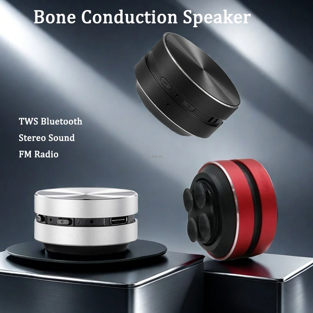 Hot Mini Bone Conduction Speaker Bluetooth TWS Wireless Stereo Dual Sound Box Hummingbird Speakers With FM Radio Dropshipping