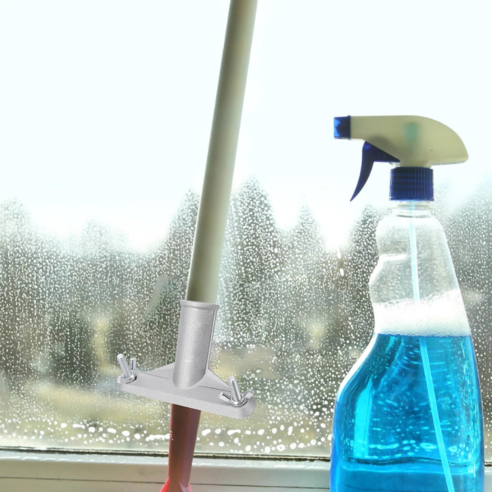 

Roller Brush Adapter for Handle Silver Aluminum Alloy Poles Broom Handle Bracket Connecting Extendable Storage