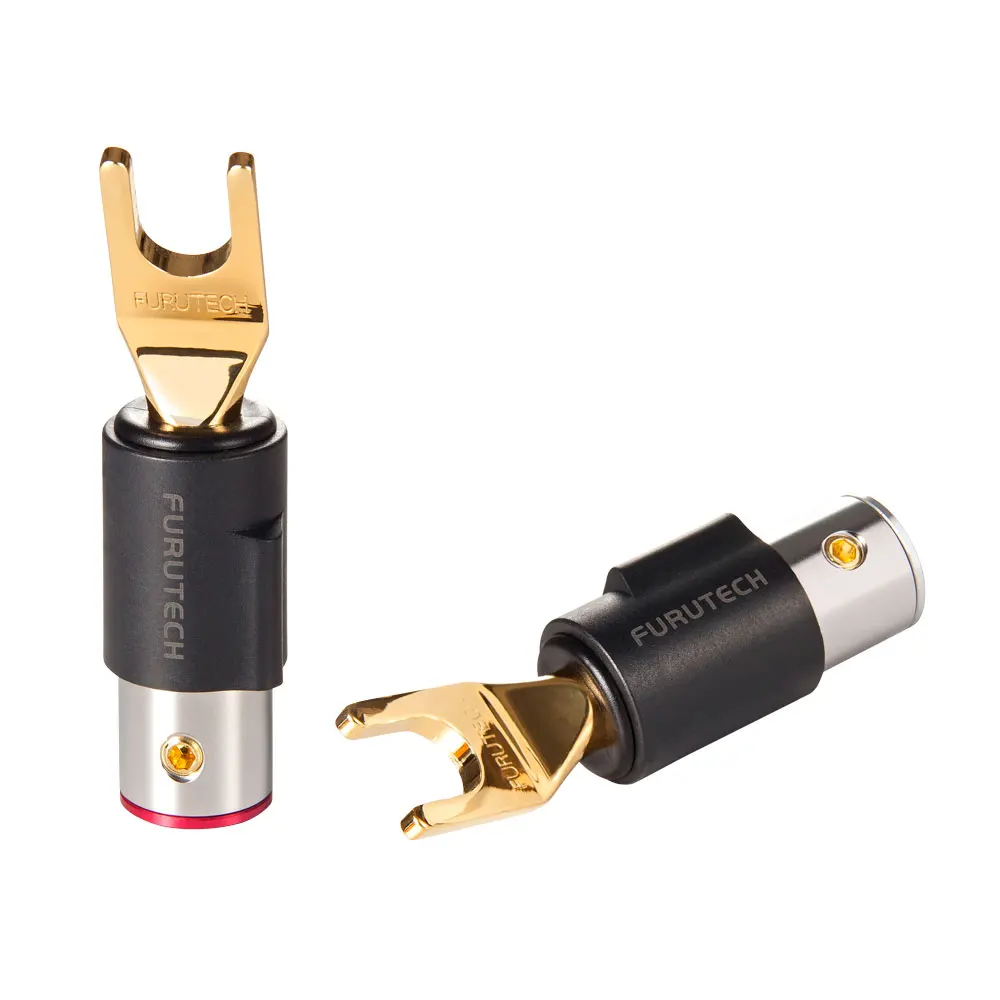 Original FURUTECH FT-211 Non-magnetic Rhodium/Gold Plated Speaker Cable Y Spade Connector