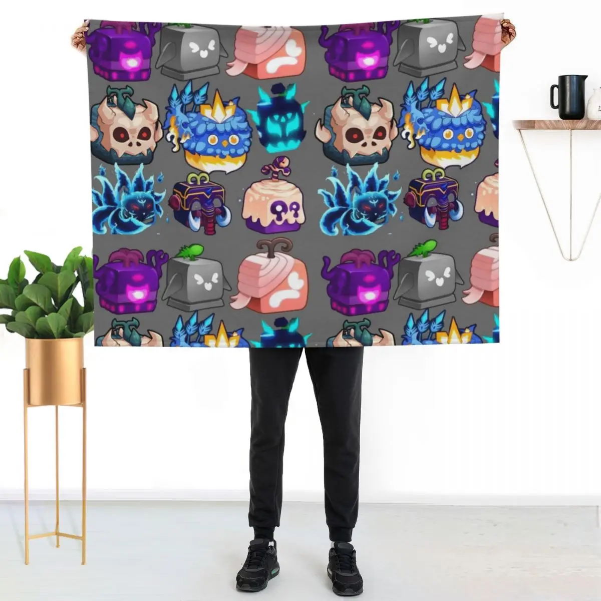 ???blox? fruit?blox? fruit?blox? fruit?blox? fruit??? Throw Blanket Decoratives Kid'S anime Quilt Blankets