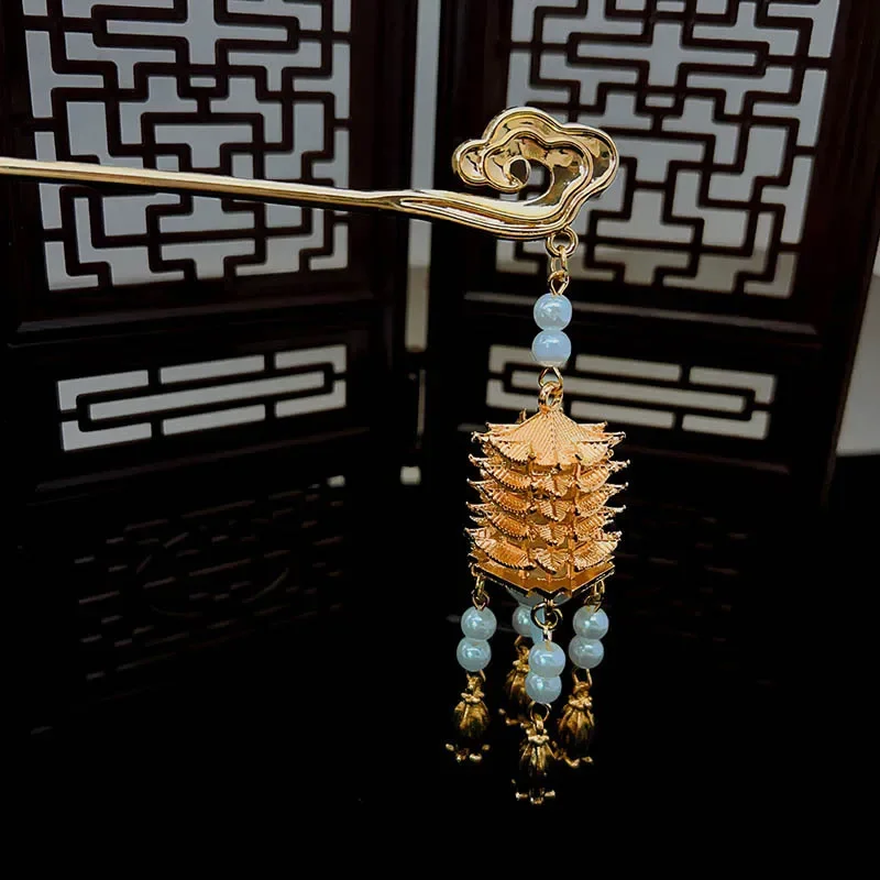 دبابيس شعر راقية، دبابيس شعر مضيئة، إكسسوارات شعر على الطراز القديم، أغطية رأس هانفو على الطراز الصيني التقليدي #2