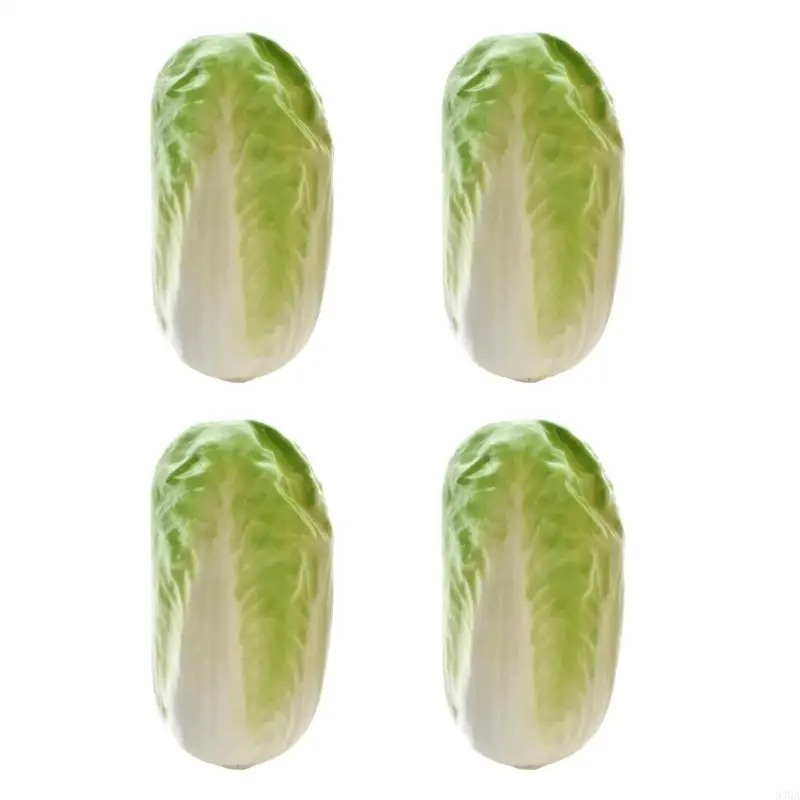 Pack Of 4 Realistic Cabbage for Shop Window Faux Vegetable Decorative Kitchen Props Photographic Background Decoration 87HA