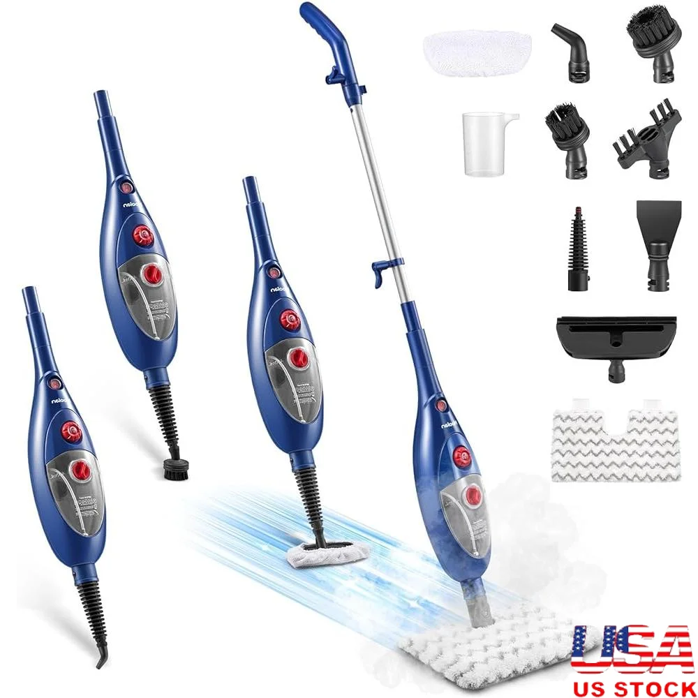 Mop a vapore 10 in 1 Detergente multiuso staccabile Piastrelle in legno Laminato Pavimenti Finestre Pareti Pulizia profonda Tutta la casa