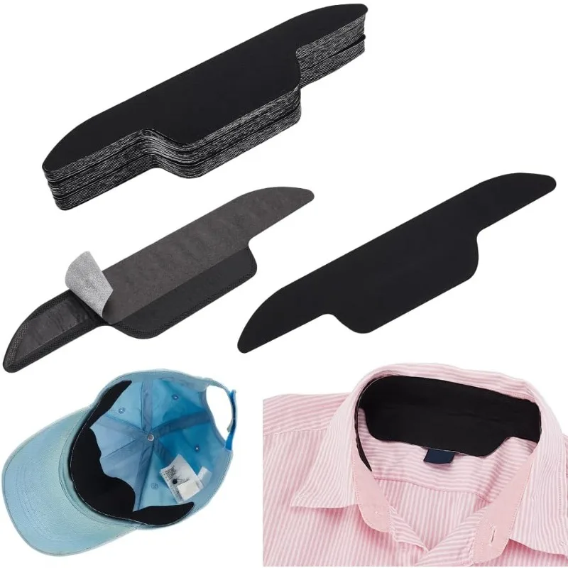 30pcs Hat Sweat Liner PVC Disposable Neck Collar Sweat Pads Collar Shirt Protector Absorbent Collar Liners Pads