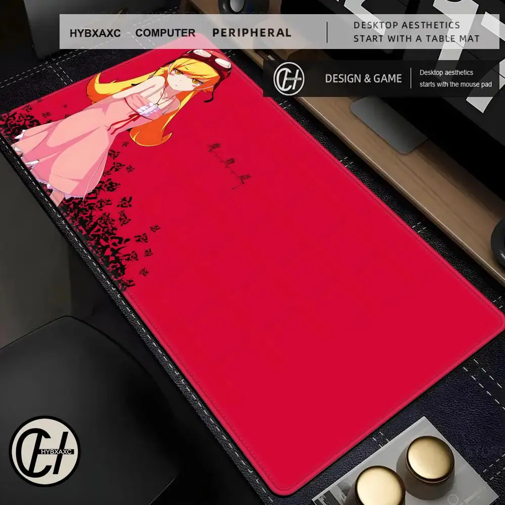 900X400 Large Game Mousepad B-Bakemonogatari Anime XXL Keyboard Gamer Rubber Mouse Pads On The Table Speed Non-Slip Desk Mats