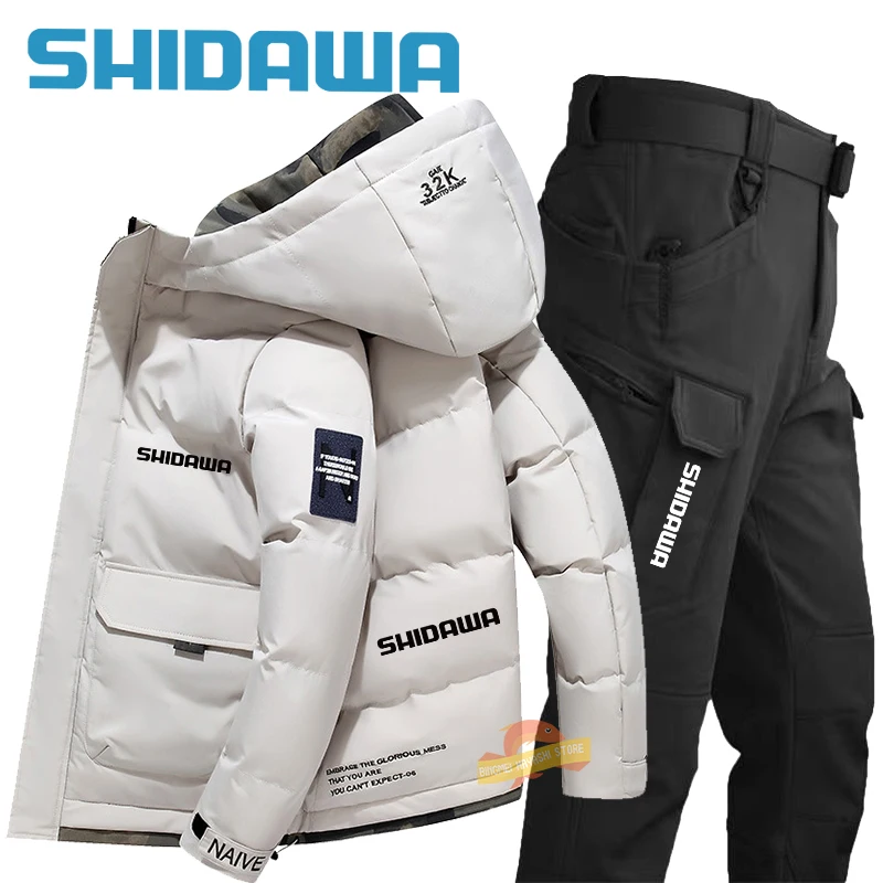 Imagem -04 - Fato de Pesca de Inverno Masculino Windproof Jaqueta de Escalada de Montanha Impermeável Calça Quente Conjunto de Peças Novo