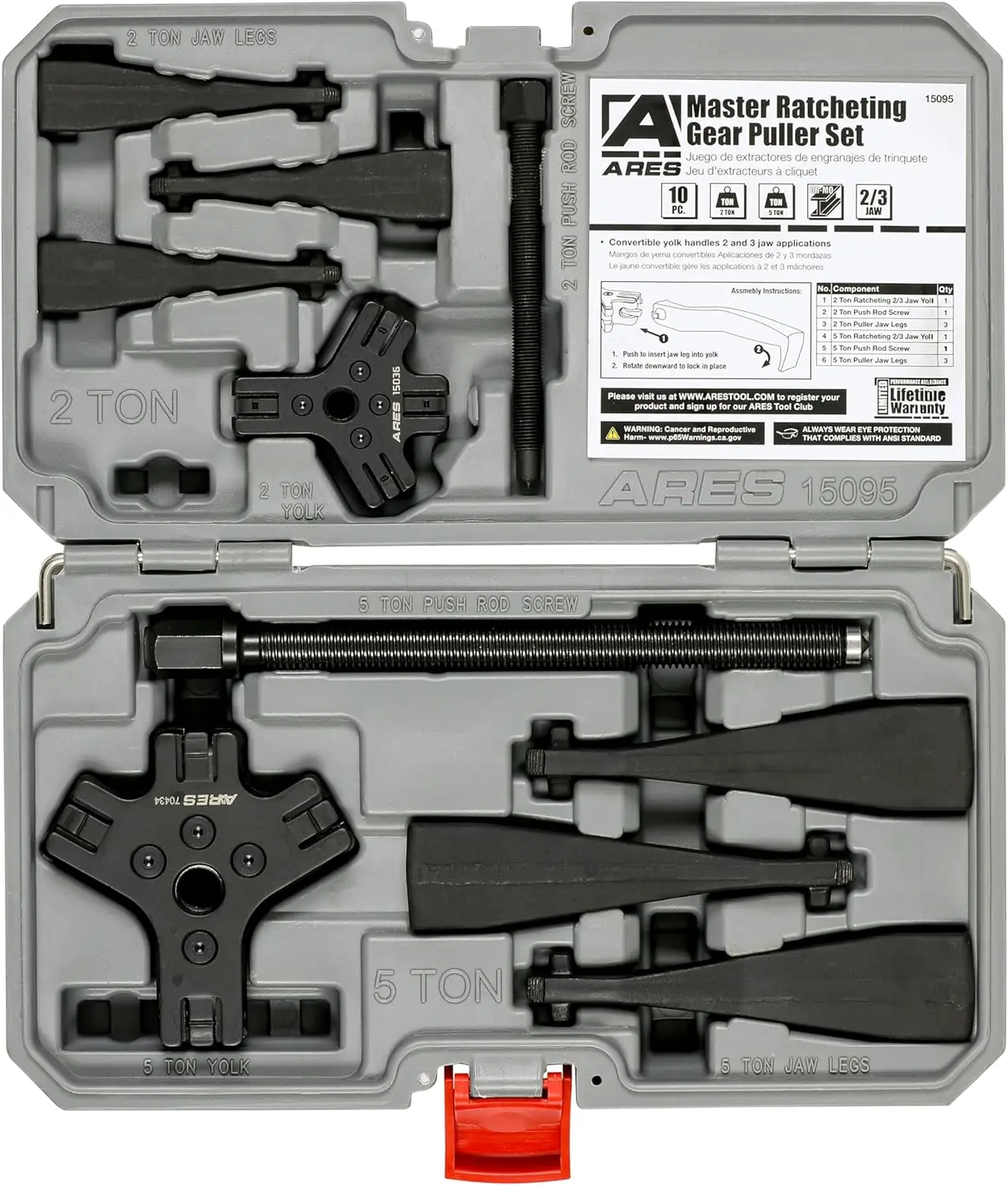 

Master Ratcheting Gear Puller Set Premium Chrome Moly Steel Gear Puller Yolk Set Includes 2-5-Ton Units Indexing Jaws Feature