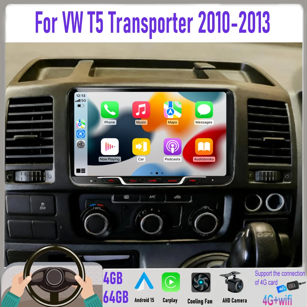 

4GB+64GB 9" For VW Caddy 2015-2019 Car Stereo Radio Apple CarPlay Android 15 Auto Head Unit GPS 4G+WIFI Navi Multimedia Player