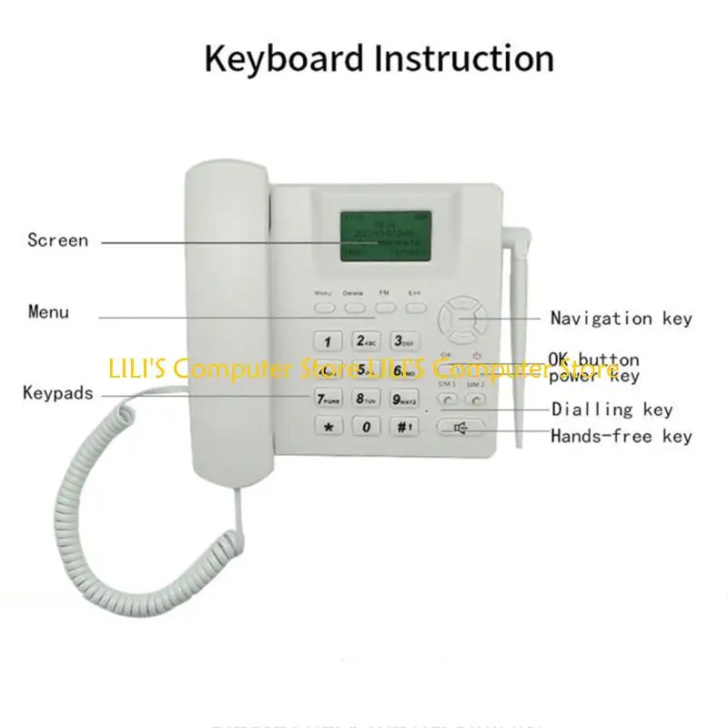 A52B Fixed Landline Telephone Wireless Desktop Phone Wireless Phone for Reliable Communication Support GSM6188VK Quadband