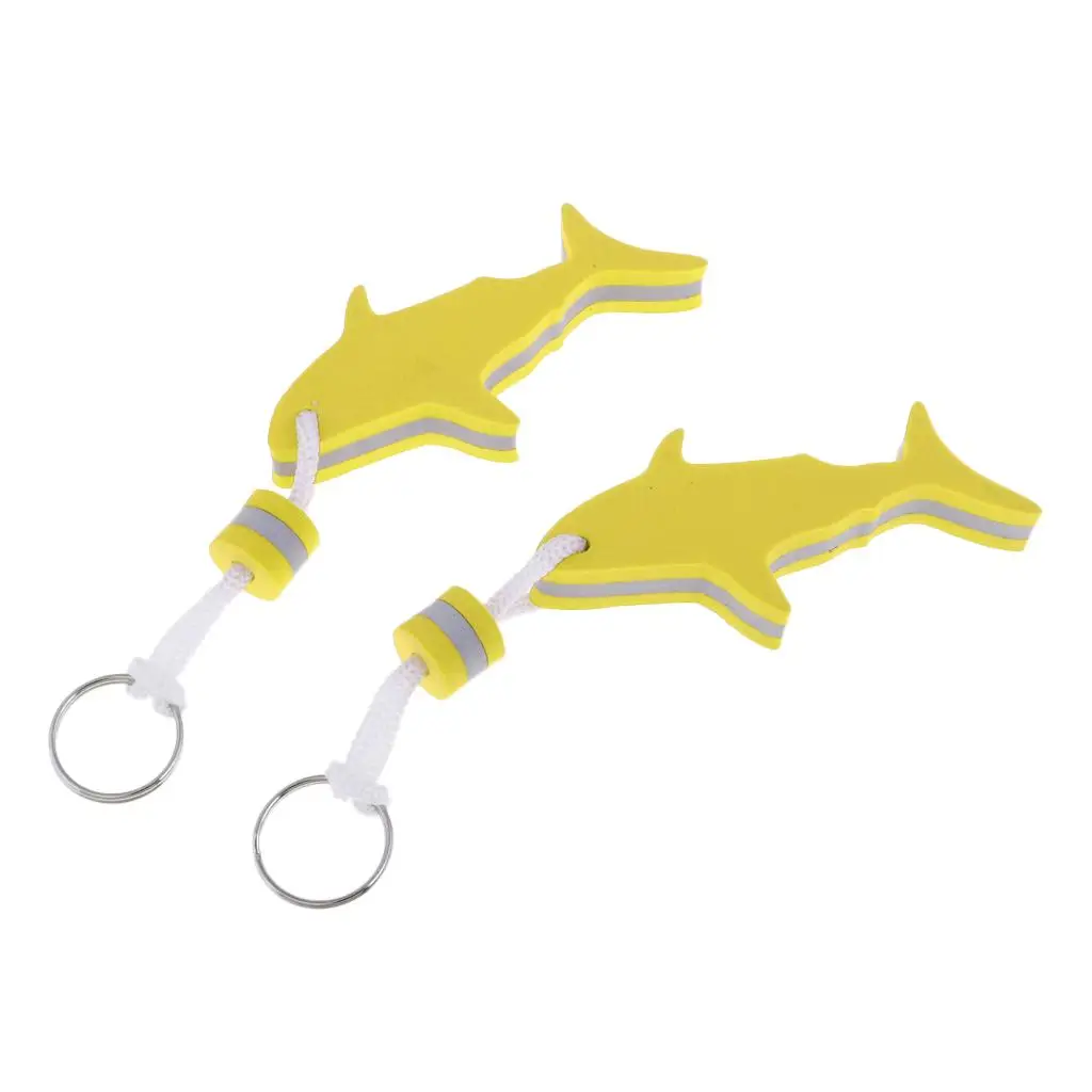 2Pcs Durable Shark Shaped EVA Floating Keychain Boating Float