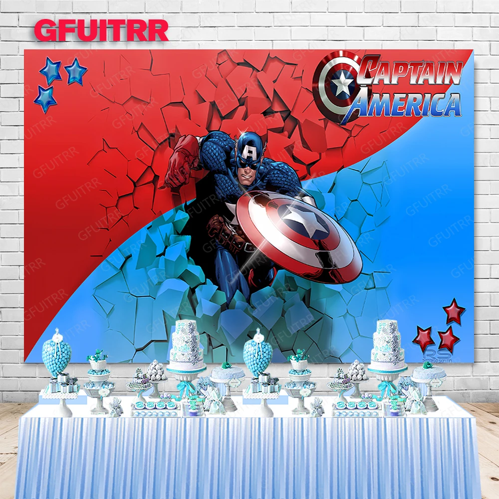خلفية Avengers Super Hero من Marvel Boy Kids لتزيين حفلات أعياد الميلاد وخلفية التصوير الفوتوغرافي في استوديو كشك الدعامة لعرض الأطفال