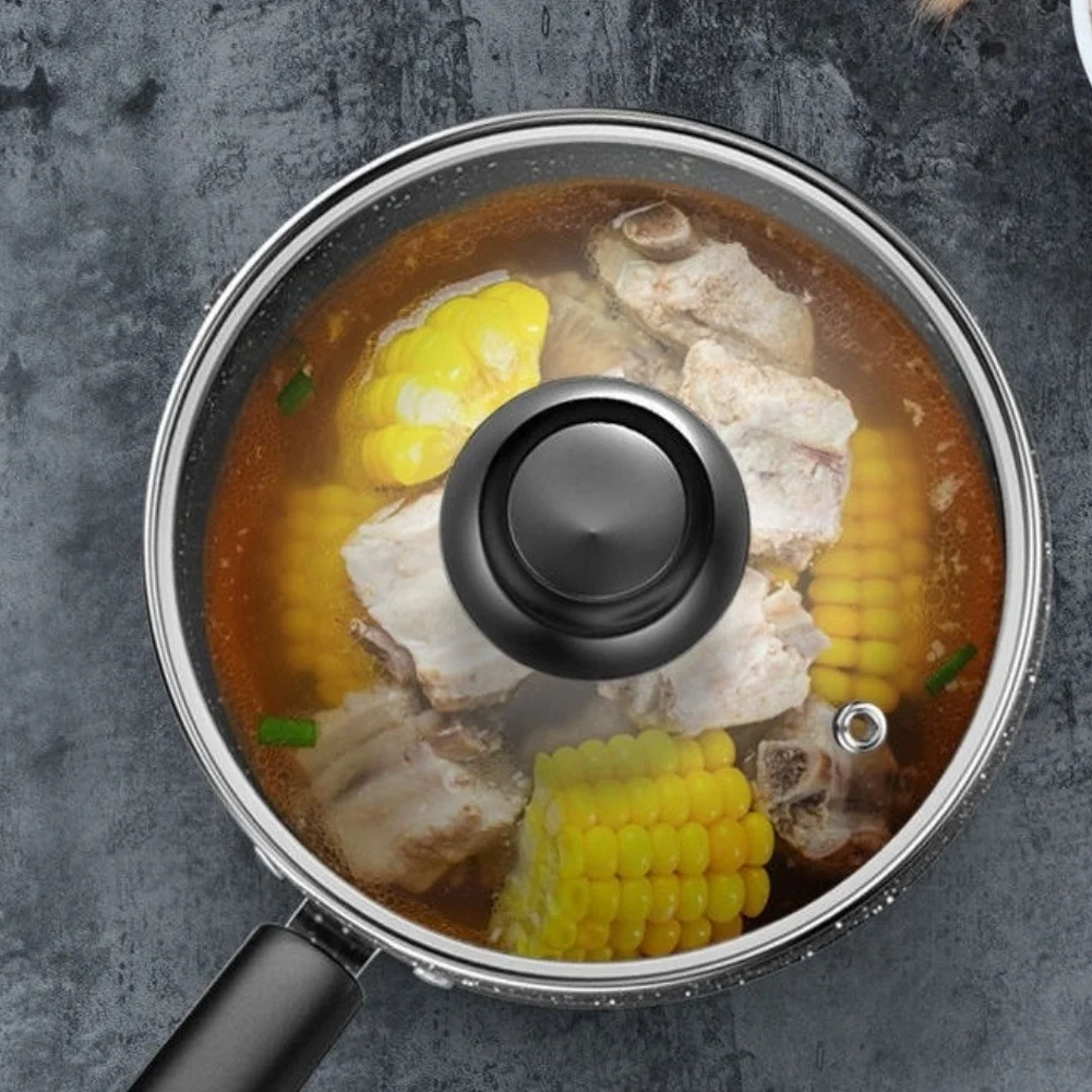 Picture 6: Iron-Based Milk Pot with Non-stick Stone Coating and Heat-Resistant Glass Lid for Everyday Kitchen For Cooking