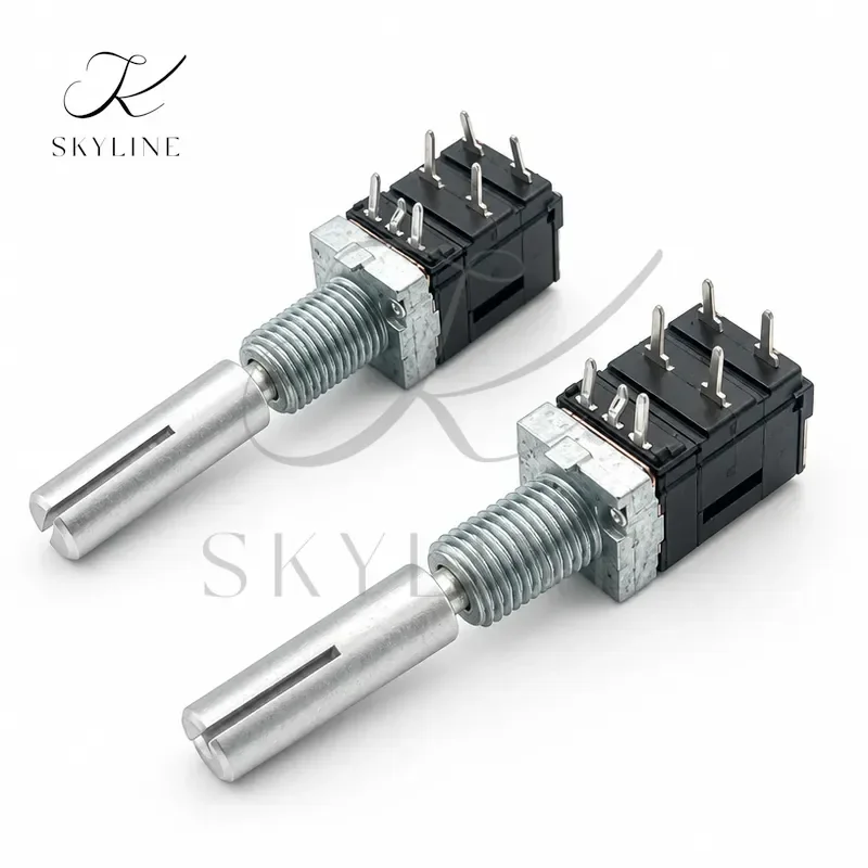 2 Pcs Japan Precision Potentiometer Single Gang With Switch A10K Shaft Length 30mm Split Shaft Volume Control