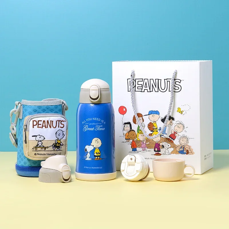 Regalo di festa della tazza di paglia isolata multifunzionale dell'acciaio inossidabile dell'asilo dei bambini di Snoopy genuino del fumetto