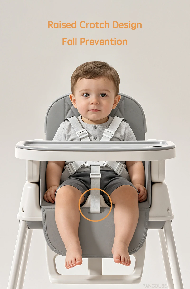 Umwandelbarer Babyhochstuhl 6 in 1, PANGDUBE Kleinkind-Sitzerhöhung, höhenverstellbarer, faltbarer Säuglingsernährungsstuhl mit Rollen – Detail 7