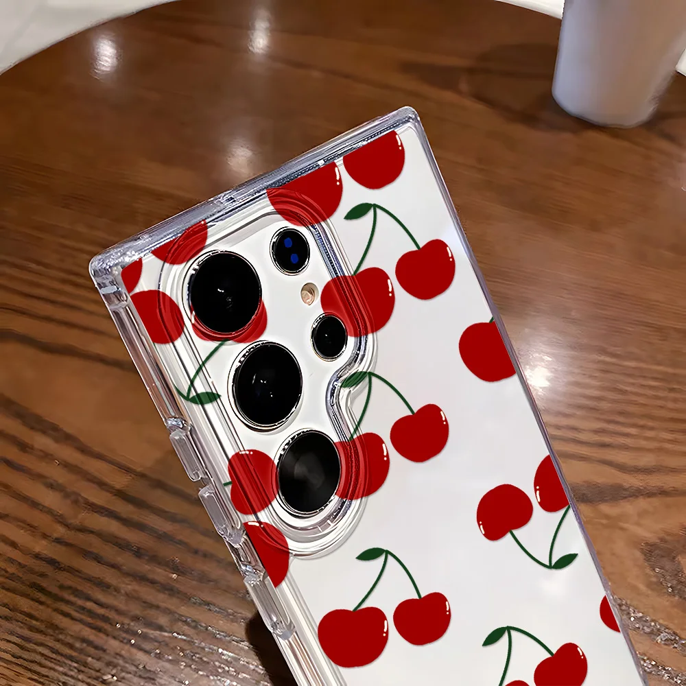 Custodia per telefono dipinta in ciliegio per Samsung Galaxy A56 5G A36 A26 A55 A16 A15 A34 A35 A33 A53 A06 A05s A05 A54 A25 A14 A13 Cover morbida