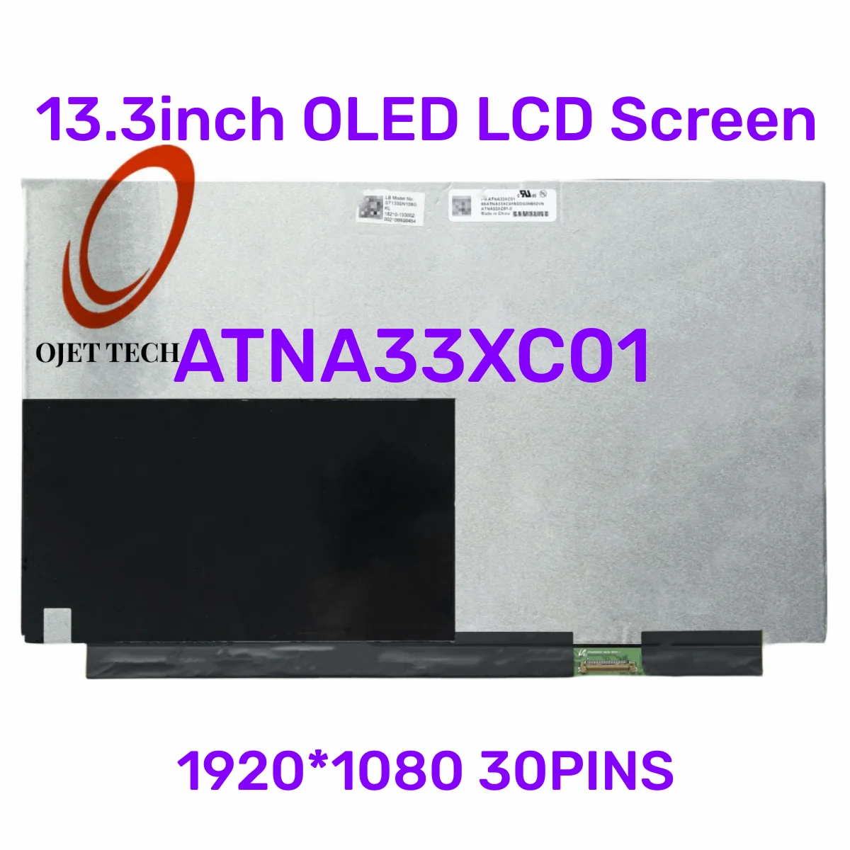 13.3 Inch ATNA33XC01 ATNA33XC01-0 (SDC414A) OLED AM-OLED FHD 1920*1080 IPS EDP 30Pins Gloosy LCD Display Panel