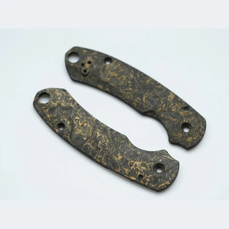 1 Pair Custom Made Brass+Forged Carbon Fiber Handle Scales for Spyderco C223 Para3 Knives