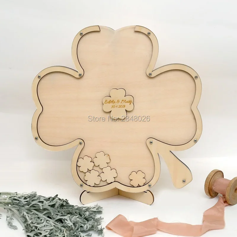 

Rustic Wooden Wedding Shamrock Guest Book, Saint Patrick's Day Drop Box, Clover Guest Book Alternative, Shamrock Guest Book.