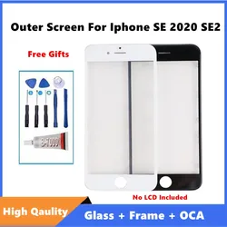 High Qaulity Front Touch Panel For iPhone SE 2020 SE2 Outer Screen Repair Parts Out Glass Cover Lens Repair Parts + OCA