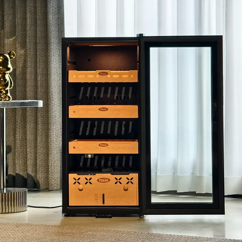 Compressor Cigar Cabinet Constant Temperature Humidity Air Cooled Humidor Moisturizer Aging Ammonia Removal Cooler