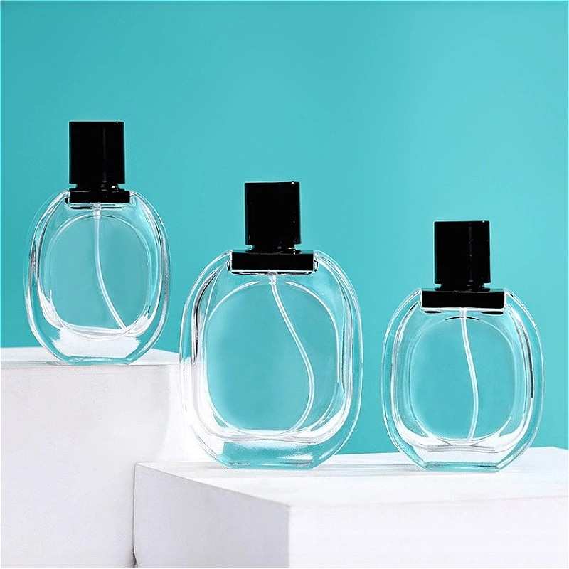 

30/50/80ml Clear Glass Perfume Bottle, Empty Spray Atomizer with 15mm Neck, Portable Refillable Travel Container