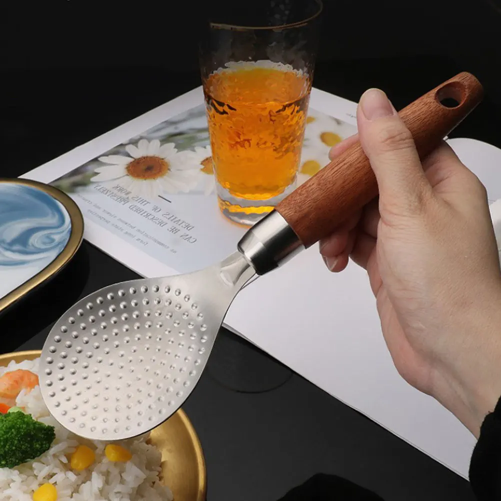 

Stainless Steel Rice Spoon Thickened Meal Scooper Household Spatula Paddle Kitchen Rice Accessories Smooth Clean