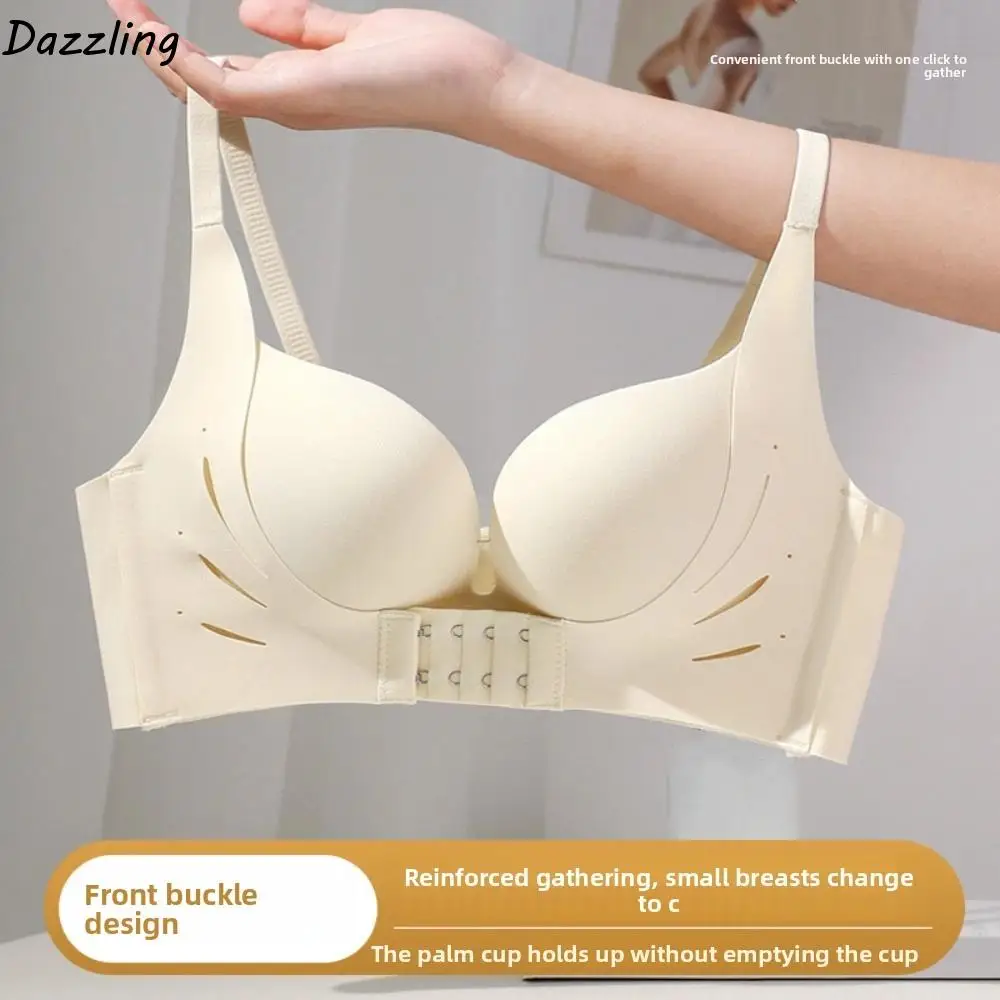 

Front Buckle Wireless Deep V Bra Traceless Anti-sagging Brassiere for Women Shockproof Adjustable Push Up Underwear Lady